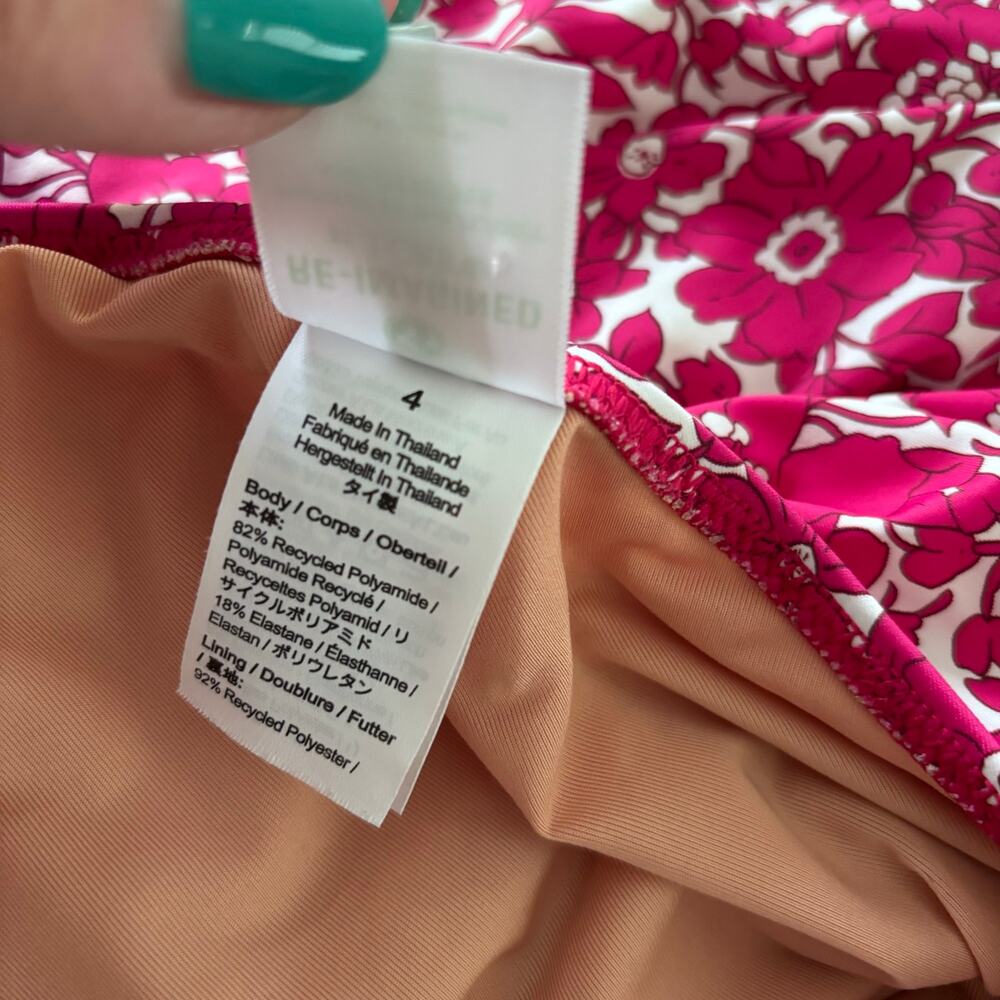 JCrew Swim Dress Festival Pink Floral Size 4 EUC Barbie Preppy Vacation Cruise - Picture 6 of 8